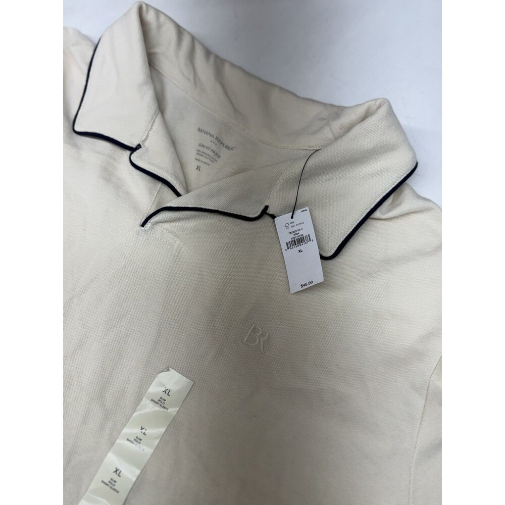 Banana Republic Men's XL Organic Cotton Pique Polo Short Sleeve Shirt Resort
